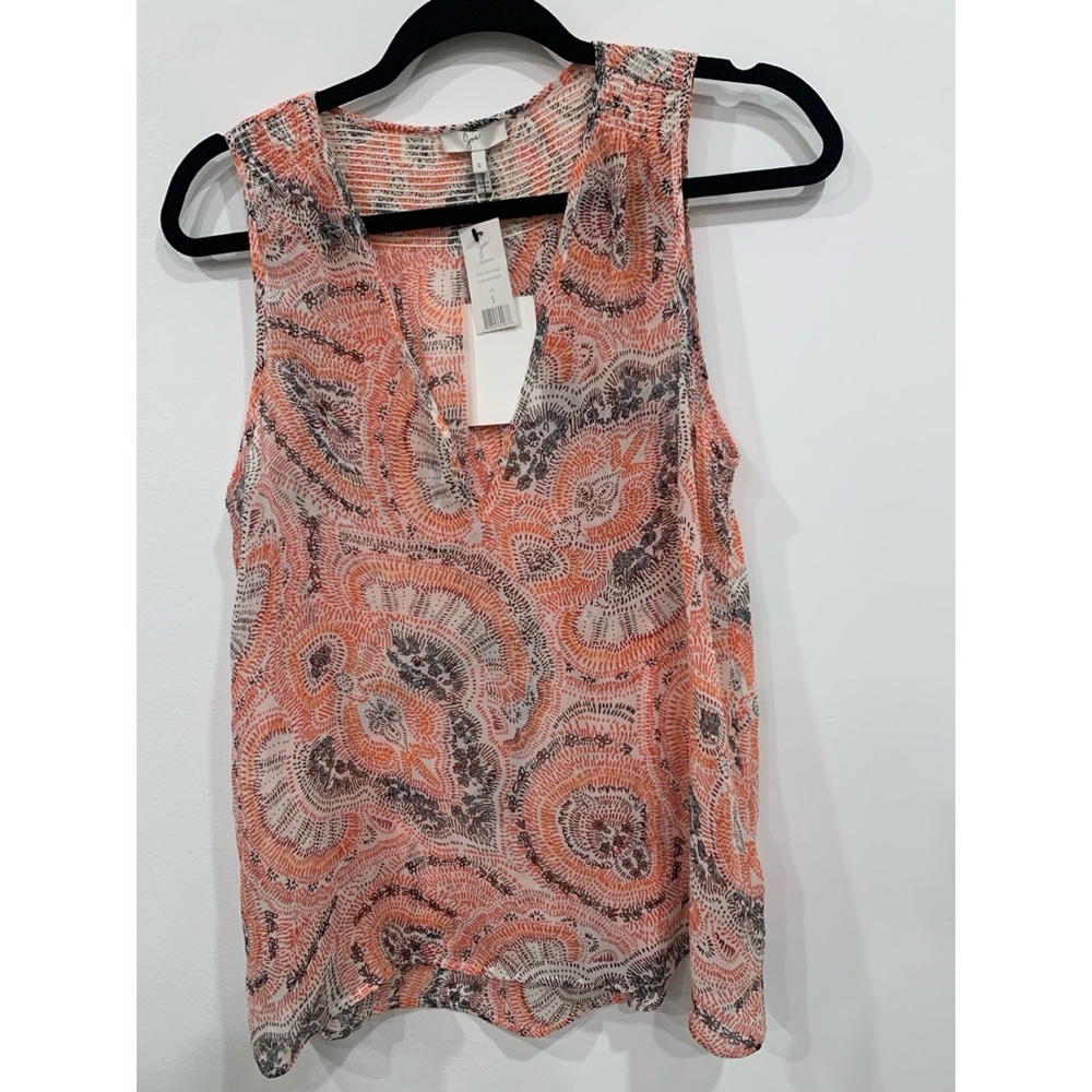 Joie Joaquin Floral Silk Blouse New Size S